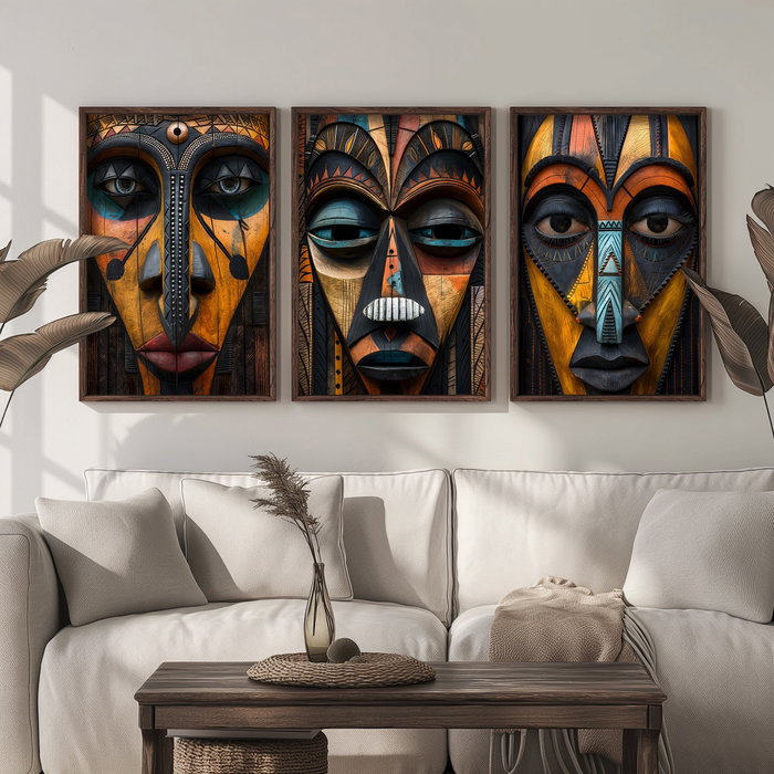 Wallity Conjunto de 3 Cuadros Decorativos enmarcados en MDF HUM115 Wallity Conjunto de 3 Cuadros Decorativos enmarcados en MDF HUM115